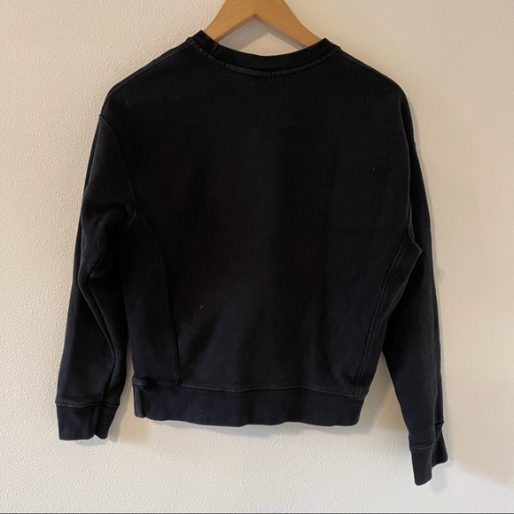 Champion Reverse Weave Navy Crewneck Pullover Sweatshirt Spellout Fuzzy-Small - Picture 2 of 8